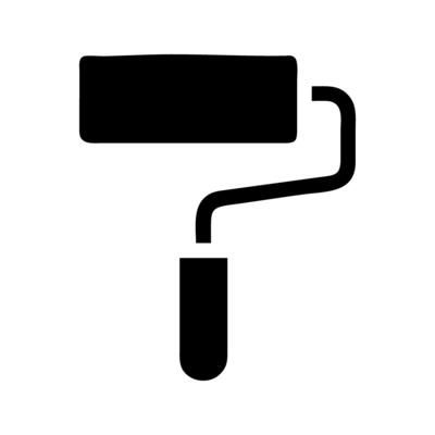 Paint roller home icon for enhancing interior decoration tasks.
