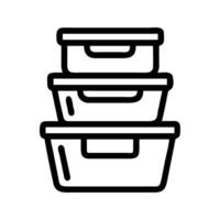 Meal prep containers icon. Stacked boxes organizing healthy food portions. vector