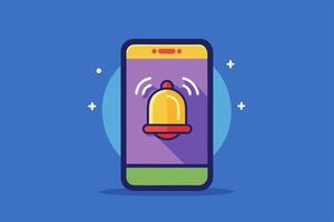 Smartphone with notification. New email message on the phone. Alert message. Notification concept of new message or other notice. Unread email. Danger error alerts, virus or insecure messaging, spam vector