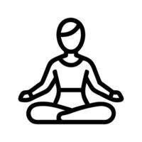 Meditation pose wellness icon. Figure in pose promoting mindful relaxation practice. vector