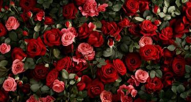Roses in Various Colors Arranged Beautifully on a Green Backdrop During Daytime photo