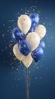 Colorful Balloons With Confetti Create Festive Atmosphere at Celebration. photo