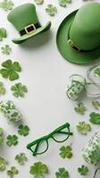Green Decorations With Hats and Shamrocks for Festive Celebration Setup photo