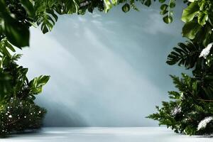 Lush Foliage Surrounds a Calm Backdrop, Enhancing the Peaceful Ambiance photo
