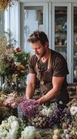 Floral Arrangement Activity in a Charming Flower Shop photo