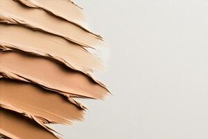 Various Shades of Neutral Paint Applied on Canvas for Artistic Composition and Color Exploration photo