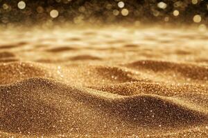 Dazzling Golden Sand Patterns Captured in Bright Light Showcasing Natural Beauty and Texture. photo