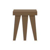 Simple wooden stool with triangular legs displayed on a white background vector