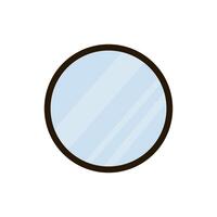 Circular mirror with a simple design reflecting soft light in a cozy setting vector