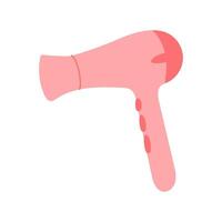Hair dryer in simple design with pink color and smooth lines for home use vector