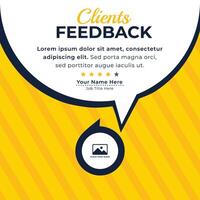 Client feedback graphic with star ratings vector