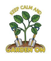 Keep calm and garden on t-shirt design vector