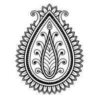 Intricate paisley pattern displays elaborate floral and leaf motifs in black on a white backdrop vector