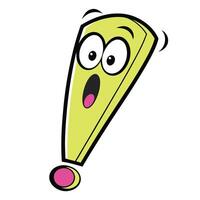 A cartoon yellow warning sign with a surprised expression vector