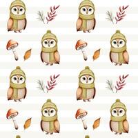 Owl wearing a hat and scarf vector