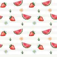 Fruit and flower pattern design vector