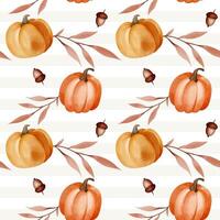 Pumpkin and leaf pattern design vector