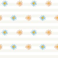 Seamless watercolor pattern with daisy in cute style. Fabric, wrapping paper, summertime decoration vector