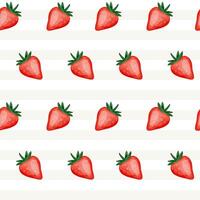 Seamless watercolor pattern with cute strawberries for summer fabric, wrapping paper, prints and summertime design. vector