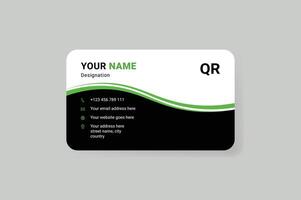 Modern Business Card with Contact Information and QR Code vector