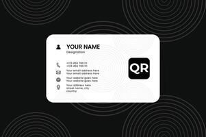 Modern Business Card Design with QR Code and Contact Details vector