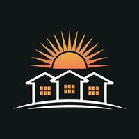 House and Sun Logo Vectors Art Collection