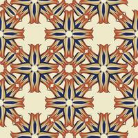 Floral seamless pattern with flourish ornament in 1920s graphic design style. Artistic abstract vintage geometric diagonal structure asian tribal ornamental texture. vector