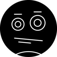 Expressionless Face Glyph Icon vector