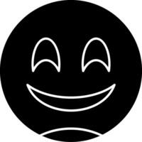 Grinning Face with Smiling Glyph Icon vector
