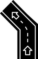 Sharp Bend Glyph Icon vector