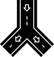 Road Split Glyph Icon vector