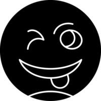 Winking Face with Tongue Glyph Icon vector