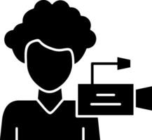 Camera Operator Glyph Icon vector