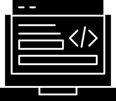 icono de glifo de programación web vector