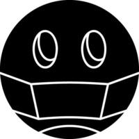 Face with Medical Mask Glyph Icon vector