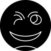Winking Face Glyph Icon vector