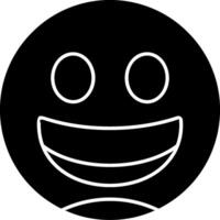 Beaming Face with Smiling E Glyph Icon vector