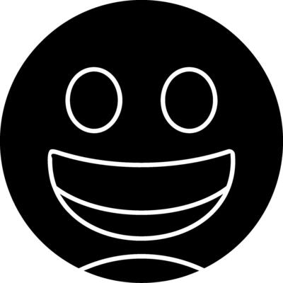 Beaming Face with Smiling E Glyph Icon