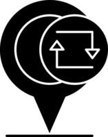 Refresh Location Glyph Icon vector
