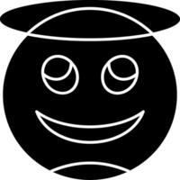 Smiling Face with Halo Glyph Icon vector
