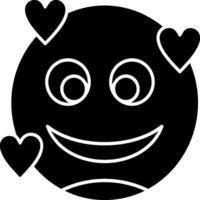 Smiling Face with Hearts Glyph Icon vector