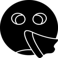 Sneezing Face Glyph Icon vector