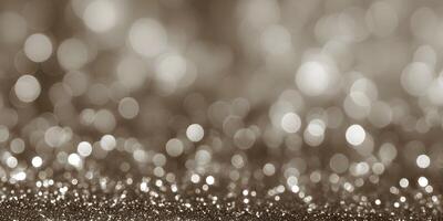 Brown Glitter Background Sparkling Lights Bokeh Festive Texture photo