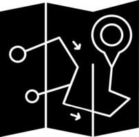 Route Map Glyph Icon vector