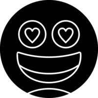 Smiling Face with Heart Ey Glyph Icon vector