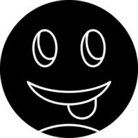 Face with Tongue Glyph Icon vector