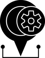 Gps Navigation Glyph Icon vector