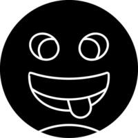 Squinting Face with Tongue Glyph Icon vector