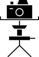 Camera Tripod Glyph Icon vector