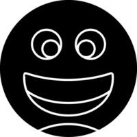 Grinning Face with Big Eyes Glyph Icon vector
